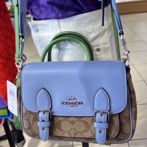 Coach Lucy Crossbody In Signature Canvas Khaki / Marble Blue